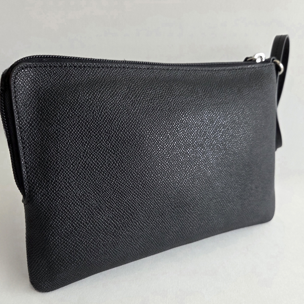 Coach Black Zippered Pouch With Large Teal Story Patch & Wrist Strap W/Snap - Picture 10 of 16